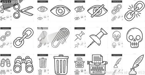 Image of Content Edition line icon set.