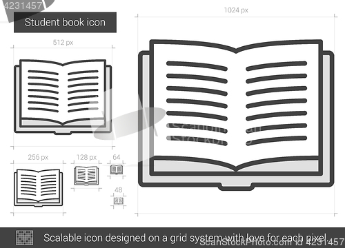 Image of Student book line icon.