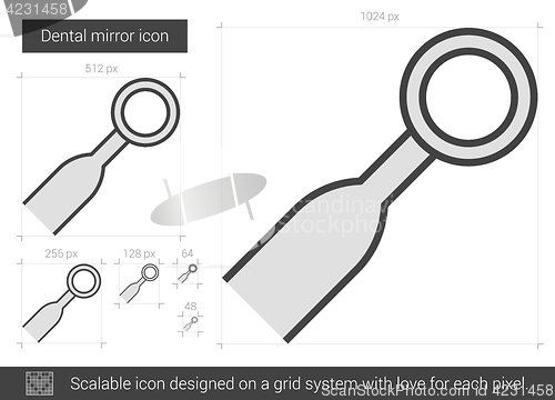 Image of Dental mirror line icon.