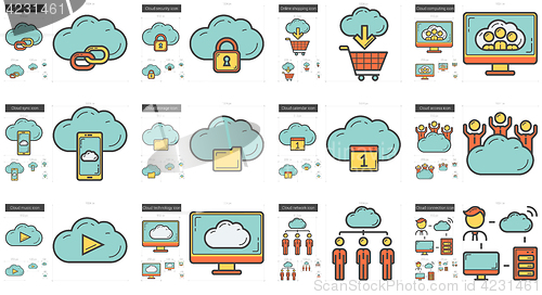 Image of Hi-Tech line icon set.