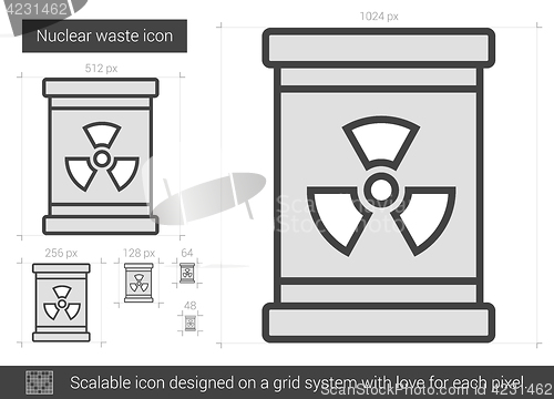 Image of Nuclear waste line icon.