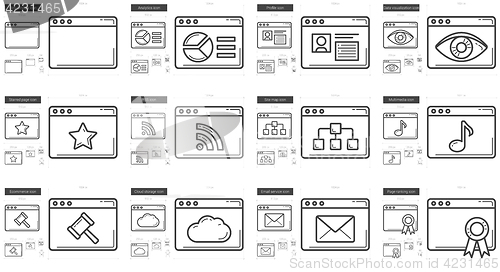 Image of Application line icon set.