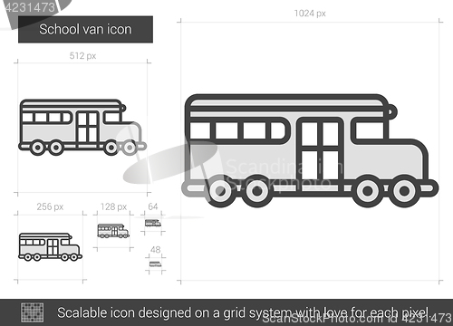 Image of School van line icon.