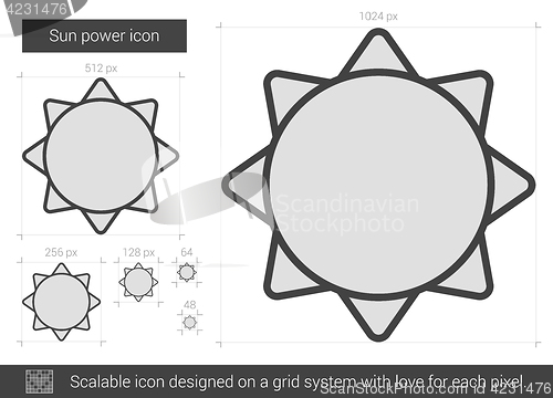 Image of Sun power line icon.