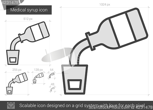 Image of Medical syrup line icon.