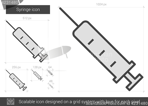 Image of Syringe line icon.