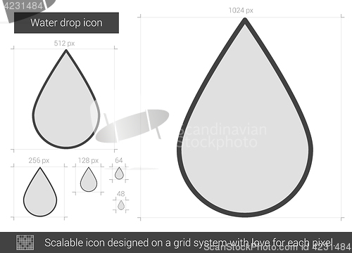 Image of Water drop line icon.