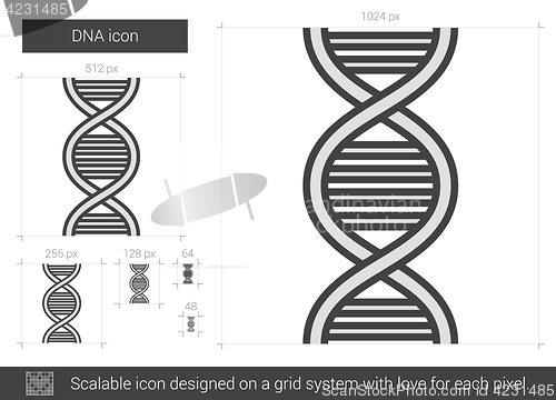 Image of DNA line icon.