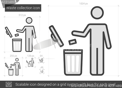 Image of Waste collection line icon.