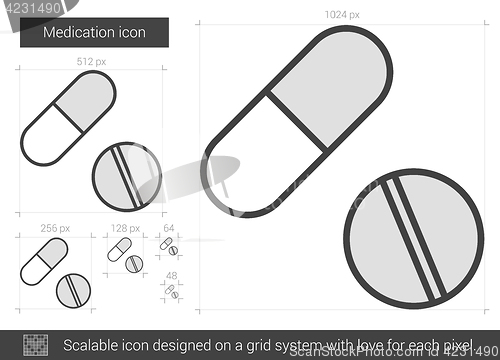 Image of Medication line icon.