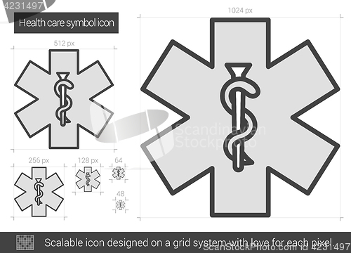 Image of Health care symbol line icon.