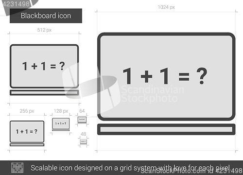 Image of Blackboard line icon.