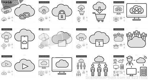 Image of Hi-Tech line icon set.