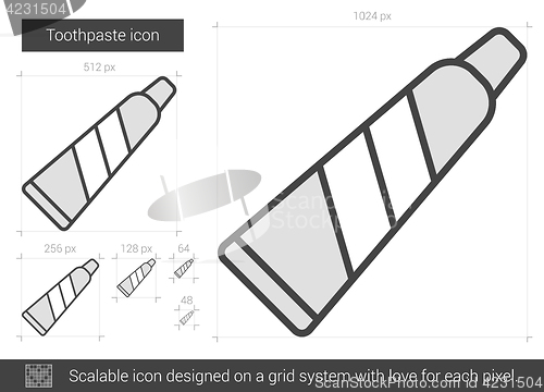 Image of Toothpaste line icon.