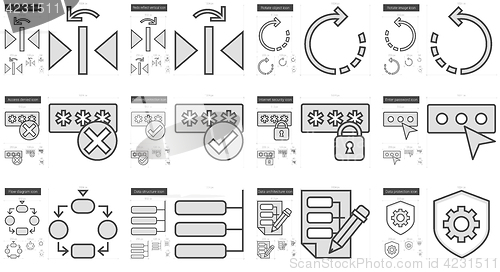 Image of Content Edition line icon set.