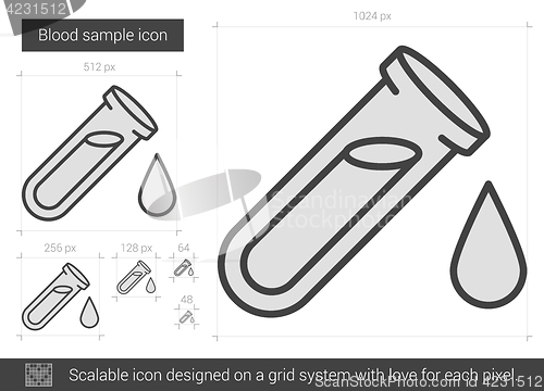 Image of Blood sample line icon.
