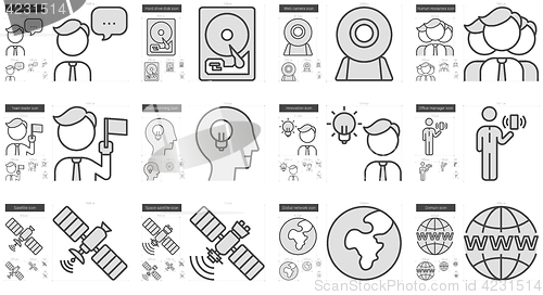 Image of Technology line icon set.