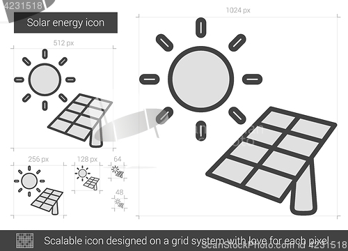 Image of Solar energy line icon.