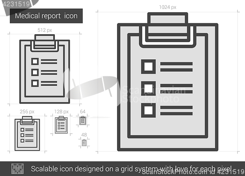 Image of Medical report line icon.