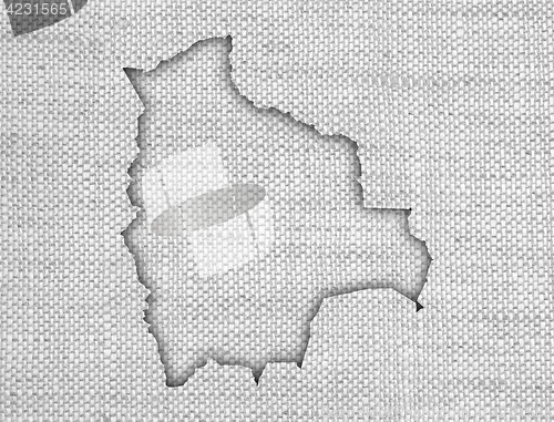 Image of Map of Bolivia on old linen