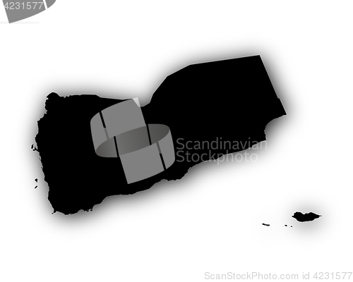 Image of Map of Yemen with shadow