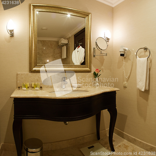 Image of Interior of a hotel bathroom