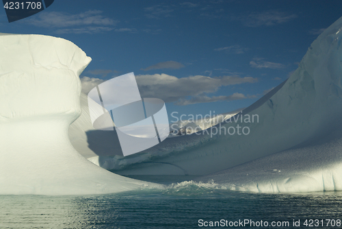 Image of Beautiful view of icebergs in Antarctica