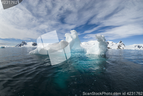 Image of Beautiful view of icebergs in Antarctica