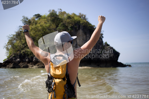 Image of Guy standing back on coast