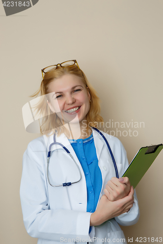 Image of Doctor girl with green folder