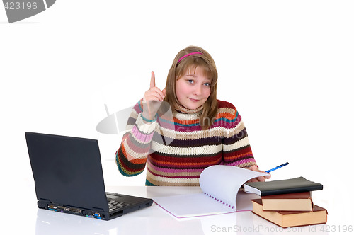 Image of Girl student doing schoolwork