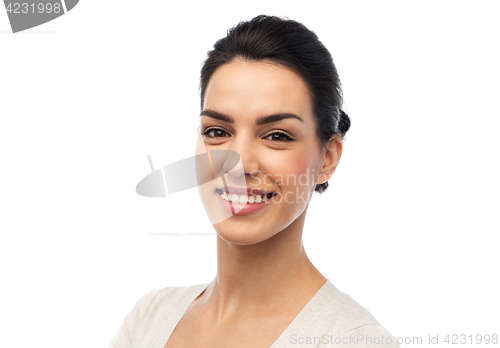 Image of happy smiling young woman with braces