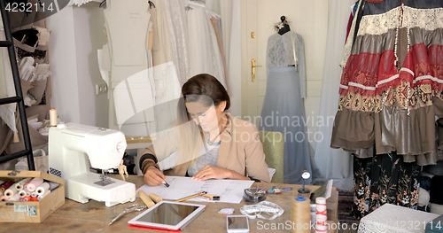 Image of Dressmaker in process of working