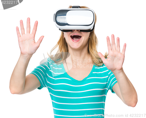 Image of Woman in VR glasses