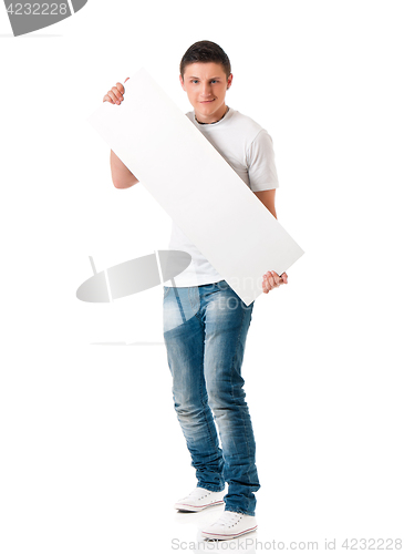 Image of Man with empty white board