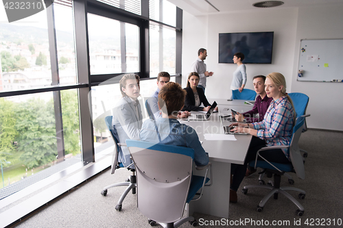 Image of Business Team At A Meeting at modern office building