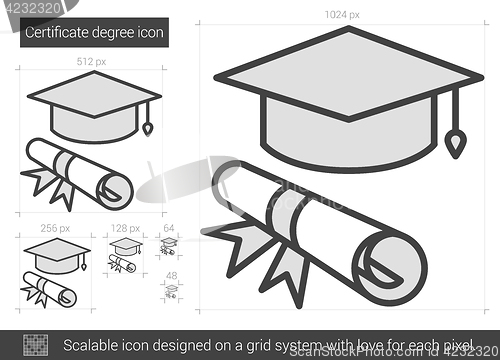 Image of Certificate degree line icon.