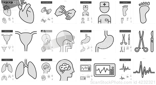 Image of Medicine line icon set.