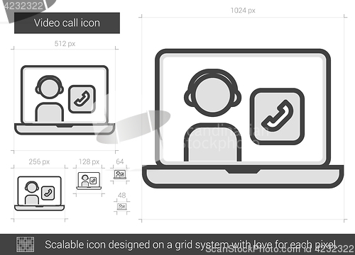 Image of Video call line icon.