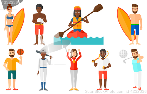 Image of Vector set of sport characters.