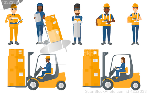 Image of Vector set of industrial workers.