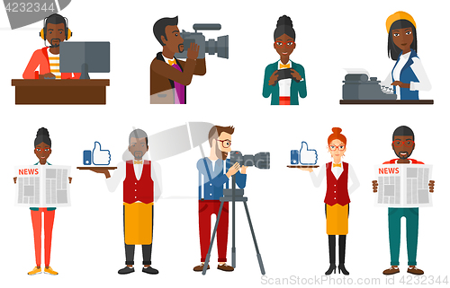 Image of Vector set of media people characters.