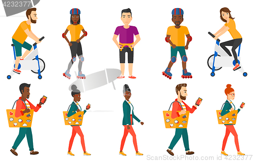 Image of Vector set of sport characters.