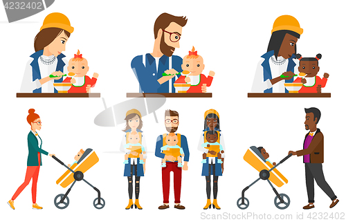 Image of Vector set of maternity and parenthood.