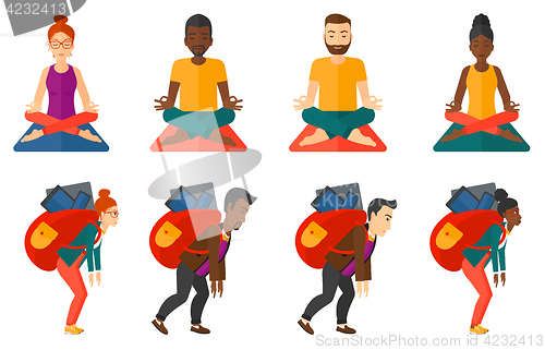 Image of Vector set of sport characters.