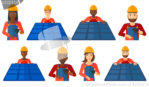 Image of Vector set of constructors and builders characters