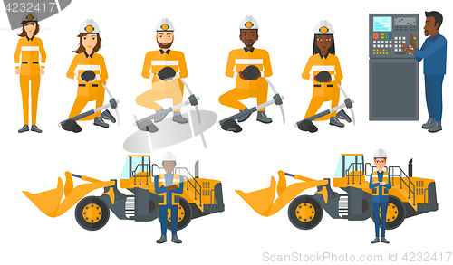 Image of Vector set of industrial workers.