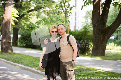 Image of portrait of a couple in the park