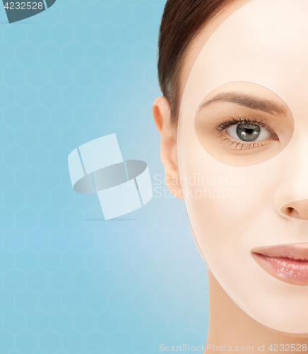 Image of close up of woman with collagen facial mask