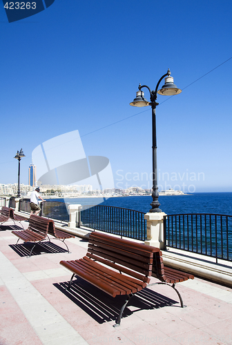 Image of seaside promenade sliema malta europe